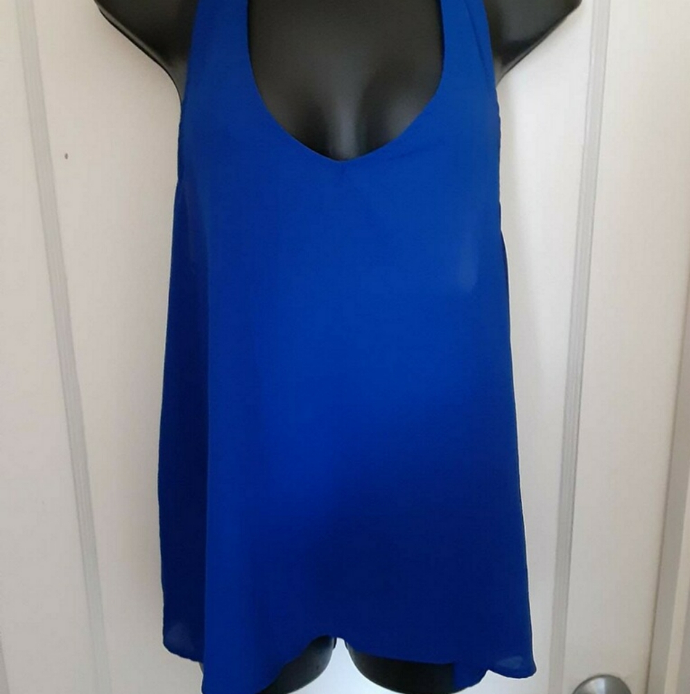 Royal blue sexy blouse